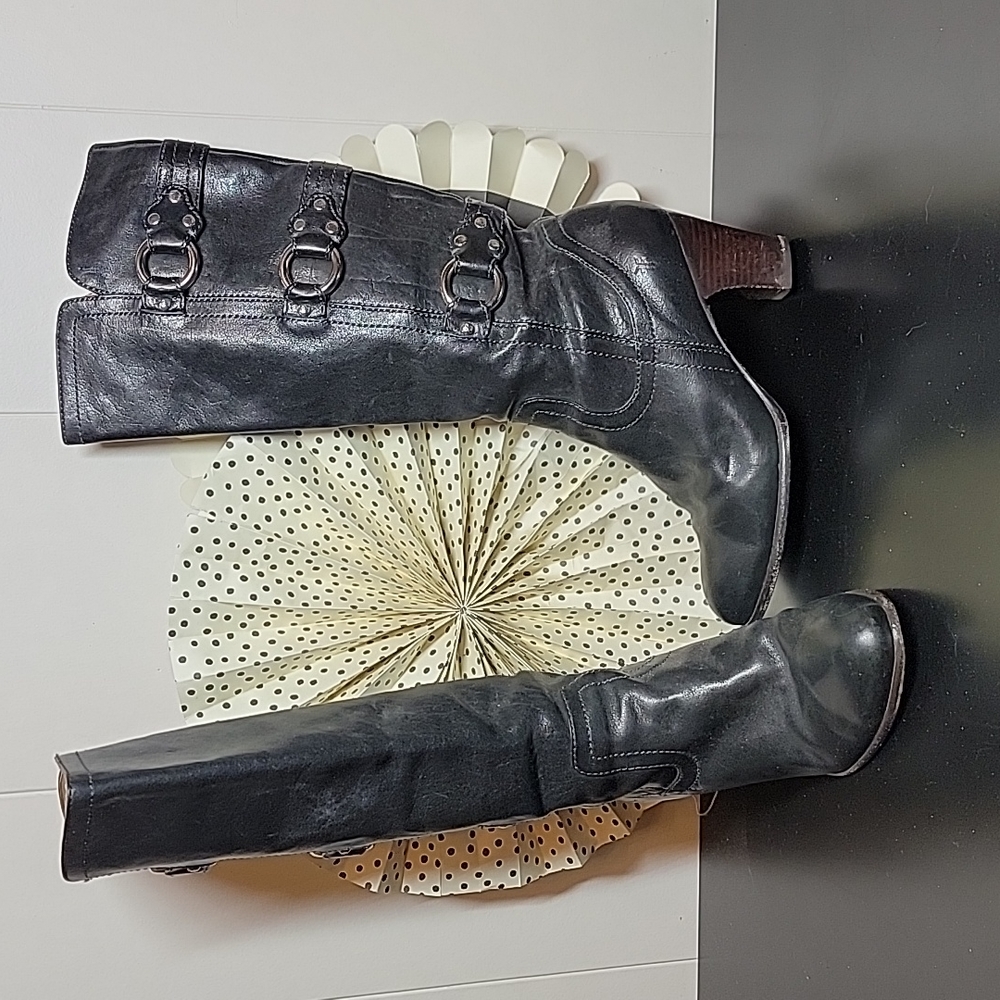 Frye Boots Anthropologie Fiona 3 Strap Knee High Boots size 8